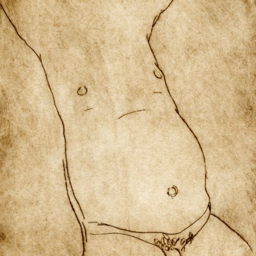 Male Nude with Big Bally